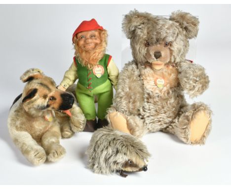 Steiff, Lucky u.a., Germany, teilw. mit Schild, Fahne und Knopf, Z 1-2/2