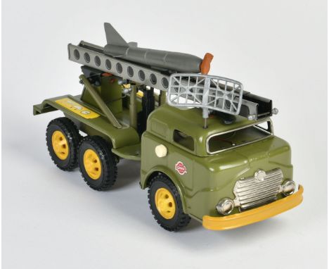 Gama, Raketentransporter, W.-Germany, 30 cm, Blech, Friktion ok, LM, Rakete beschädigt, Z 2