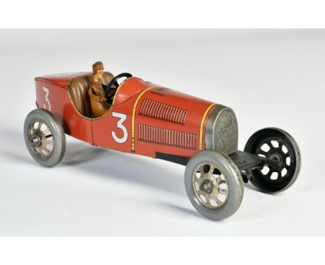 JEP, Bugatti Rennwagen, France, 33 cm, Blech, UW ok, min. LM, Graubereich der Räder neu lackiert, sonst sehr gut, Z 2