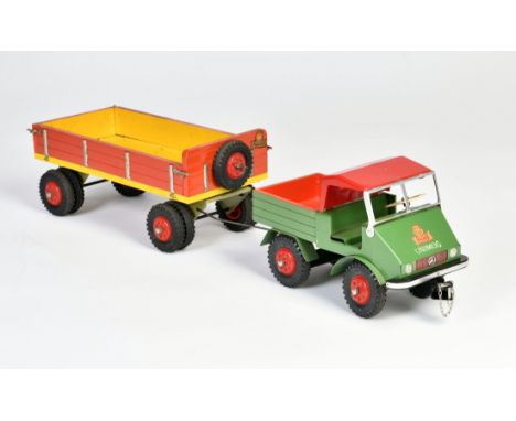 Steiff, Unimog mit Anhänger, W.-Germany, 60 cm, Kst, Holz, LM, Z 2