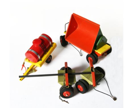 Steiff, 3 Anhänger, Langholz, Wassertank, Kipp, W.-Germany, GemBw, LM, Z 2-3