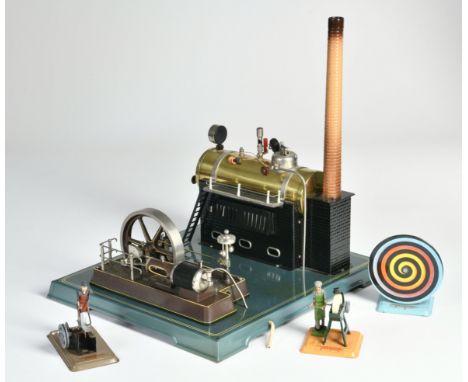 Fleischmann, Dampfmaschine 132/2 1959 mit drei Antriebsmodellen, Germany, Blech, 42x37x44 cm, Z 1-