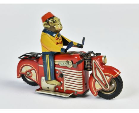 Gama, Affe auf Motorrad, US Z. Germany, 17 cm, Blech, UW ok, Affe bewegt sich aber nicht, min. LM, optisch Z 1-2
