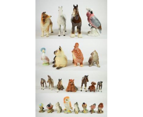 Beswick animals including: Cockatoo - small, model No. 1180; Koala Bear, model No. 1038; Siamese Cat - Lying, model No. 1559A