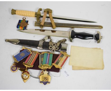 Two Third Reich-type daggers; a First World War 1914-1915 Star with associated paperwork, and a small collection of R.A.O.B. 