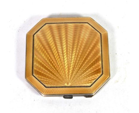 An Art Deco silver and guilloche enamel compact, Deakin &amp; Francis, Birmingham 1936 