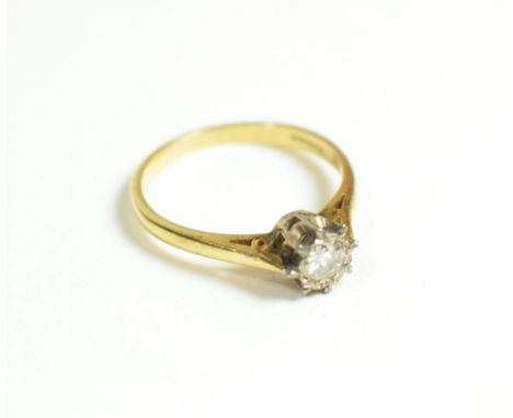 An 18 carat gold solitaire diamond ring, finger size L1/2.  Gross weight - 2.4g 