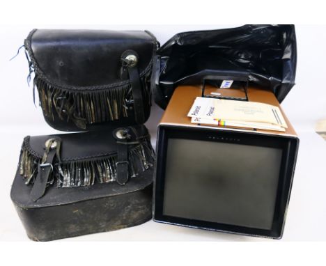 Polaroid - A Polaroid Slide Screen (with instruction booklets) and a pair of Black Saddle bags. RG-2