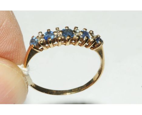 9 ct gold ring, size N, weight approx 1.7 grams 