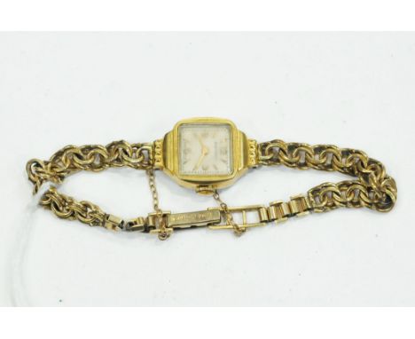 Ladies Rotary wristwatch with rose gold strap 