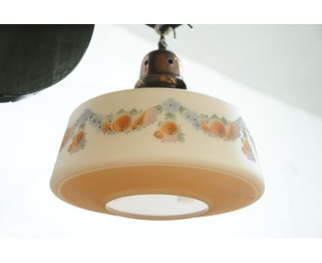 Peach floral ceiling light fitting 