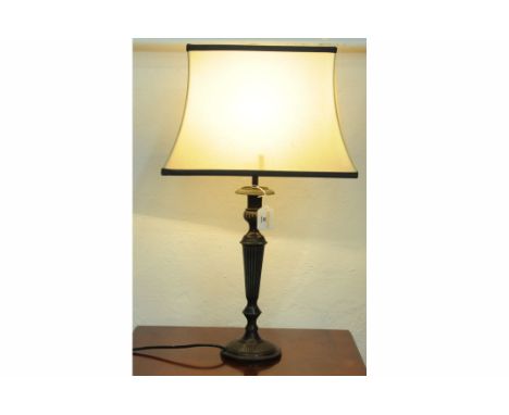 Table lamp and shade with cast column  