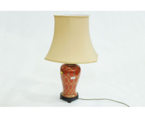 Decorative table lamp and shade, height to top of shade 70 cm