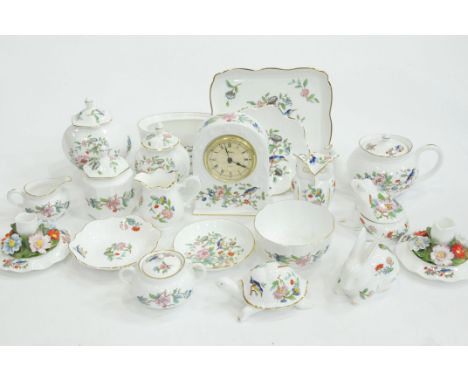 Box of Aynsley Pembroke pattern mantle clock, jugs, teapot, candlesticks etc