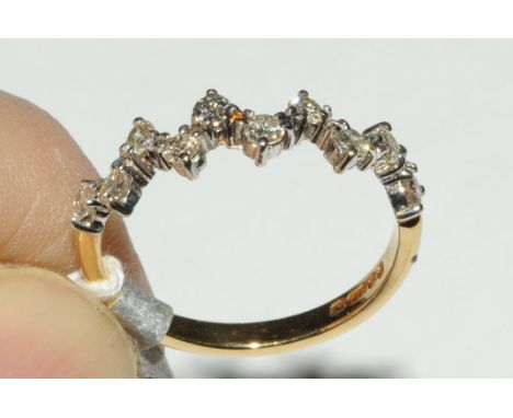 18 ct gold and diamond ring, size P, weight approx 2.8 grams 