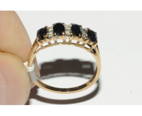 9 ct gold ring size N, weight 1.8 grams 