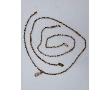 9ct gold chain, with lobster claw clasp, L: 90 cm, 13.4g, damaged. UK P&amp;P Group 1 (£16+VAT for the first lot and £2+VAT f