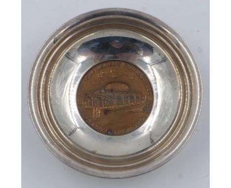 CARTIER: sterling silver and bronze presentation bowl from IBM Hundred Percent Club 1963, for the New York Worlds Fair 1964-6
