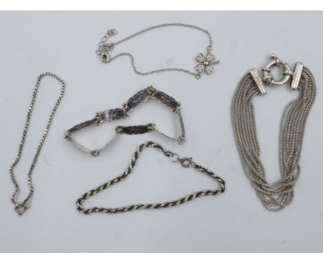 Four 925 silver bracelets. UK P&amp;P Group 1 (£16+VAT for the first lot and £2+VAT for subsequent lots) 