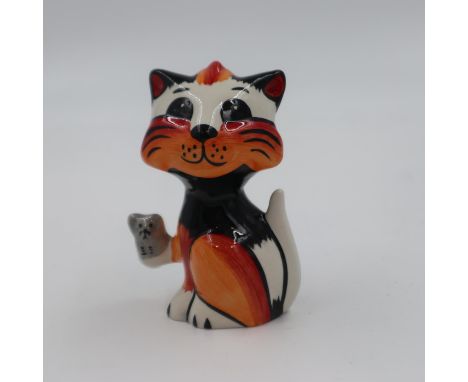 Lorna Bailey cat, Got-Ya, no cracks or chips, H: 13 cm. UK P&amp;P Group 1 (£16+VAT for the first lot and £2+VAT for subseque