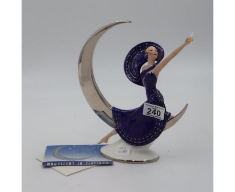Franklin Porcelain ceramic figure, Moonlight in Platinum, with CoA. UK P&amp;P Group 2 (£20+VAT for the first lot and £4+VAT 
