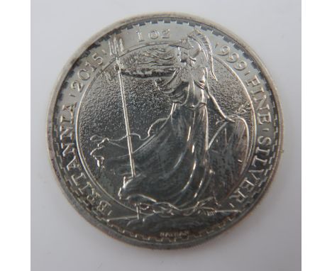 2015 silver Britannia bullion round. UK P&amp;P Group 0 (£6+VAT for the first lot and £1+VAT for subsequent lots) 