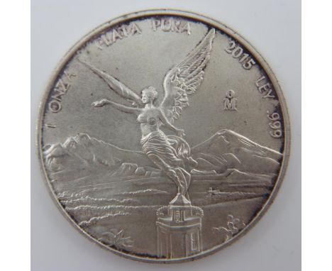 Mexican silver 1oz bullion round. UK P&amp;P Group 0 (£6+VAT for the first lot and £1+VAT for subsequent lots) 