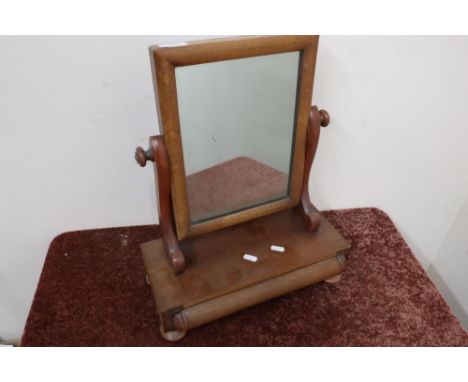 Victorian mahogany free standing dressing table mirror with single frieze drawer (38cm x 20cm x 47cm) 