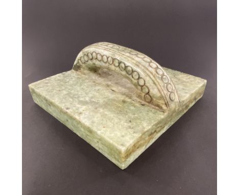 A Chinese carved jade/hardstone seal, 14 x 14 x 6cm.