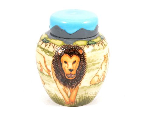 Sian Leeper for Moorcroft, a Limited Edition 'Pride of Lions' ginger jar, numbered 119/250, ©99. 15cm.Condition report:It is 