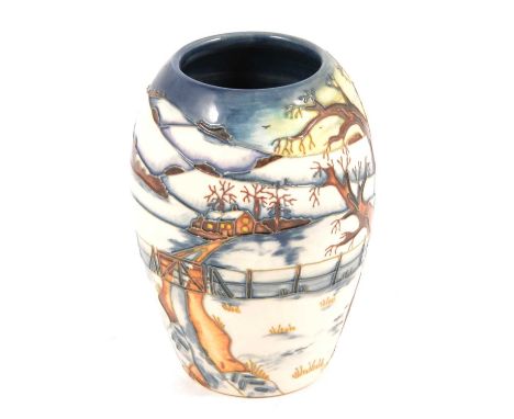 Anji Davenport for Moorcroft, 'Woodside Farm' vase,13cm.Condition report:It is first quality with no damage, crazing or evide