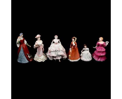 Four Royal Doulton figurines - Jennifer, Figure of The Year, 1994, HN3447; Julia, HN2705; Amanda, HN3635; Anne Boleyn, HN3232