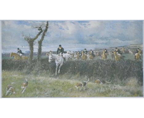 Two hunting prints: After Gilbert Holiday, photographic colour print, "Full Cry", signed in pencil, 28x38cm;After Lionel Edwa