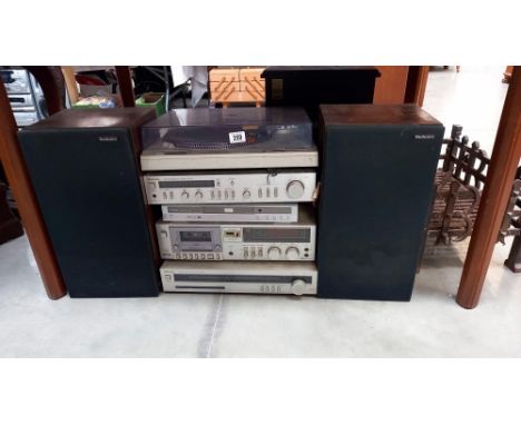 A Technics record deck, stereo tuner, amplifier &amp; cassette player with speakers &amp; Alba CD/DVD (untested) COLLECT ONLY