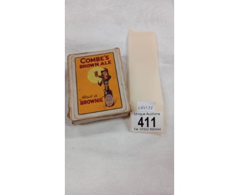 a pack of vintage Combes Brown Ale playing cards