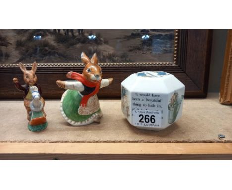 A Goebel rabbit skater, Royal Doulton Bunnikins &amp; Wedgwood money box COLLECT ONLY