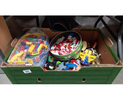 Brio wooden train set etc including Action Man, Star Wars, Sponge Bob and quantity of vintage Lego