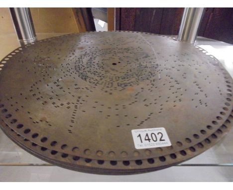 Five Victorian Polyphon/Symphonium discs, 15 5/8" diameter.