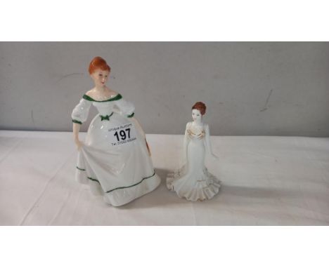 Royal Worcester figure 'coming of age' and Coalport figure 'Crystal'