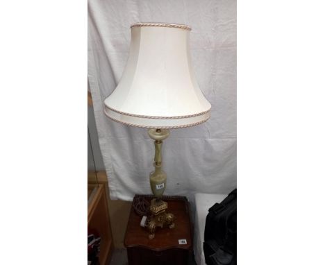 An alabaster lamp and shade COLLECT ONLY
