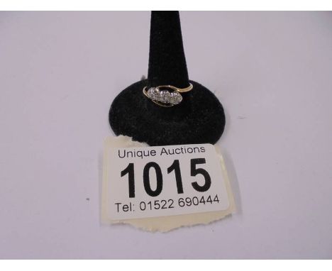 A white gold large floral diamond ring, size N half, 5.4 grams/
