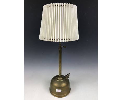 A Tilley brass paraffin lamp and shade 