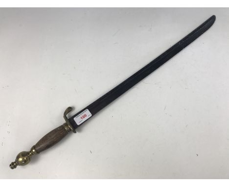 A Georgian infantry short sword / hanger, bearing an Ordnance Inspector's struck view mark to blade, (a/f)