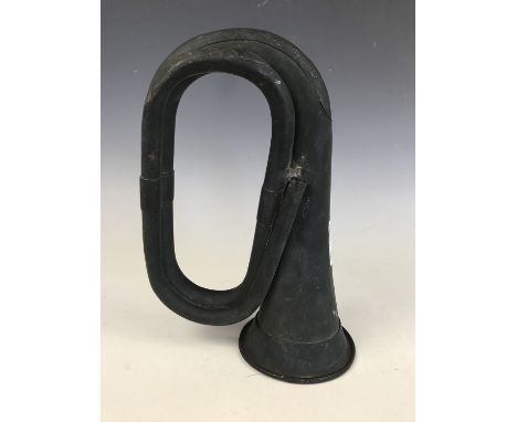 A 1918 dated British Army copper bugle by Henry Keat & Sons, Mathias Road, London, bearing Royal Military College stamps