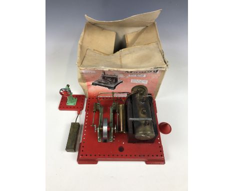 A boxed vintage Mamod SE3 twin cylinder super-heated steam engine