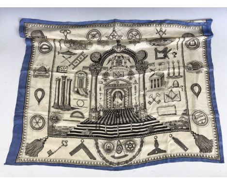 A vintage Masonic silk scarf
