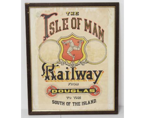 A framed poster print 'The Isle of Man Railway from Douglas to the South of the Island', 50 x 34cm 
