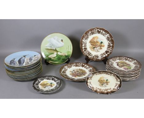 A collection of international Limited Edition American cabinet plates along with a collection of Royal Worcester Palissy Game