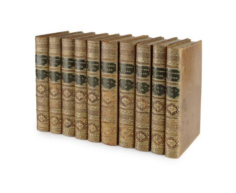 FIELDING, HENRYTHE WORKS London: W. Strahan, 1784. 10 volumes, 8vo, 10 engraved frontispieces, &amp; 3 other plates, later ca