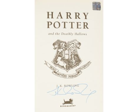 ROWLING, J.K.HARRY POTTER AND THE DEATHLY HALLOWS London: Bloomsbury, 2007. First edition, 8vo, signed on title-page by J.K. 